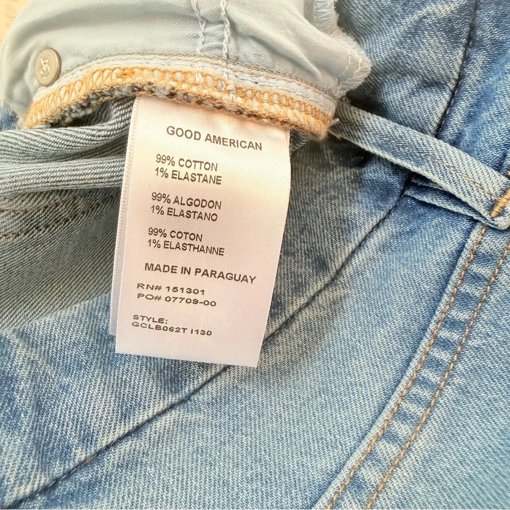 Good American Women’s Good Classic Bootcut High Rise Distressed Jeans Size 14/32 - Picture 4 of 7